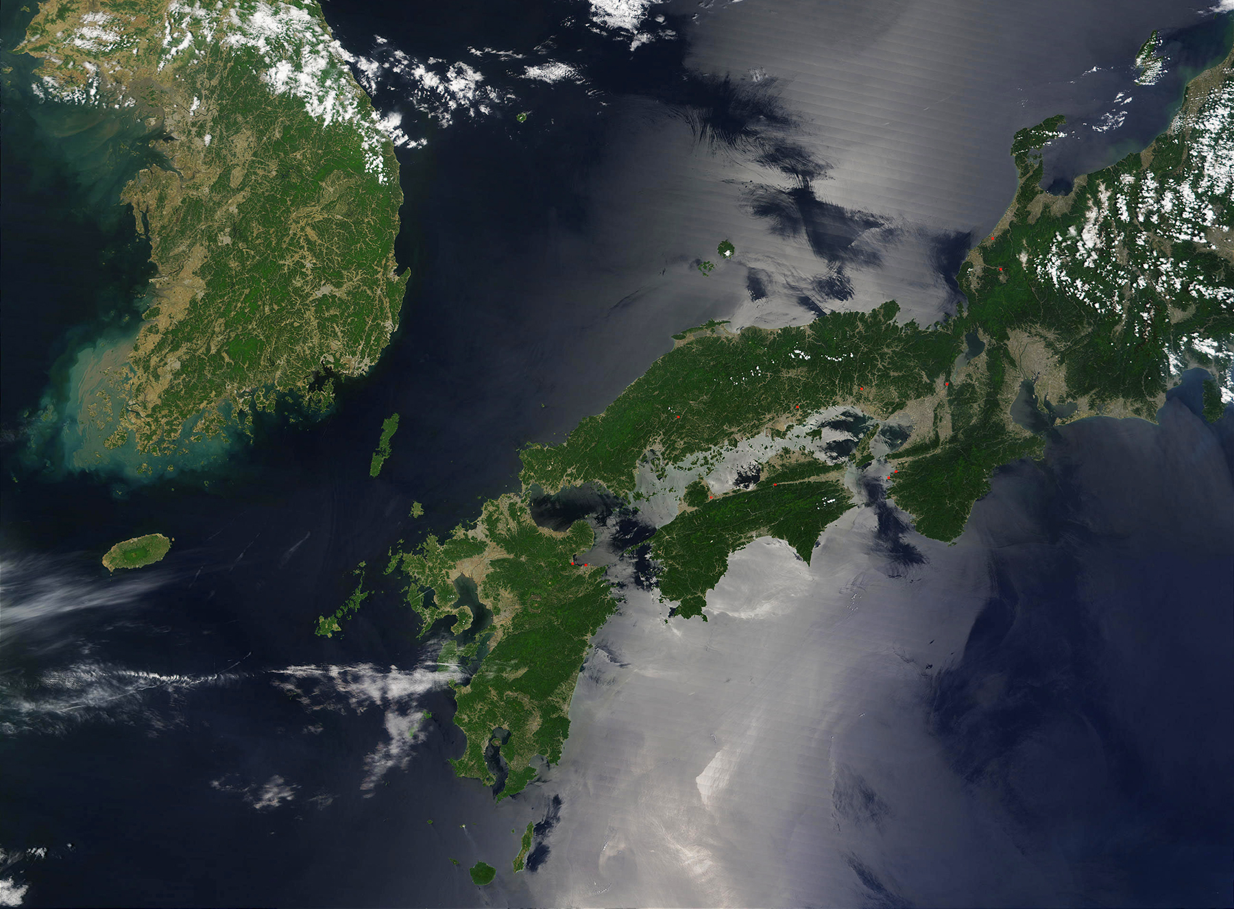 Японские острова из космоса